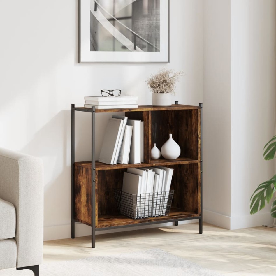 Estantería madera de ingeniería roble ahumado 72x28x77,5