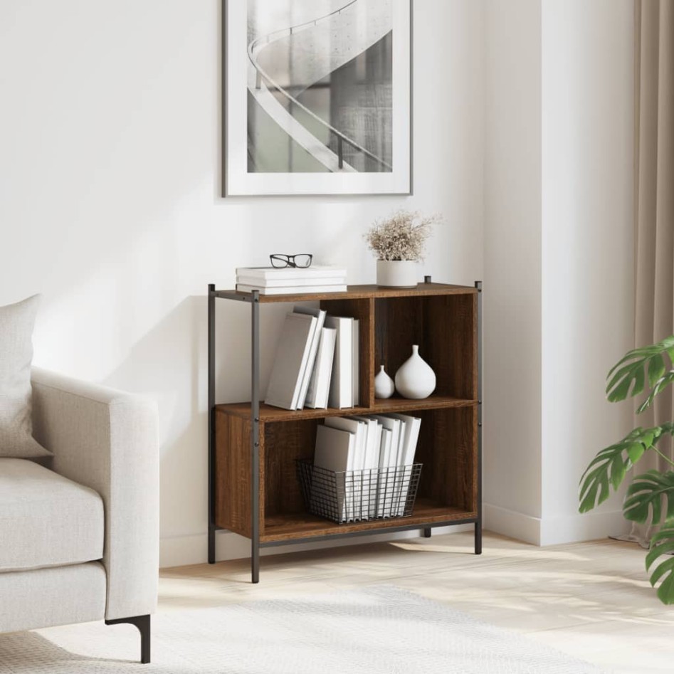 Estantería madera de ingeniería marrón roble 72x28x77,5