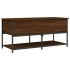 Banco almacenaje madera ingeniería marrón roble 100x42,5x47