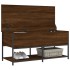 Banco almacenaje madera ingeniería marrón roble 100x42,5x47
