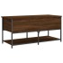 Banco almacenaje madera ingeniería marrón roble 100x42,5x47