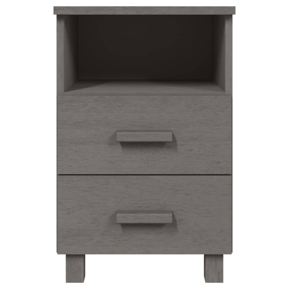 Mesitas noche 2 uds HAMAR pino macizo gris claro 40x35x62