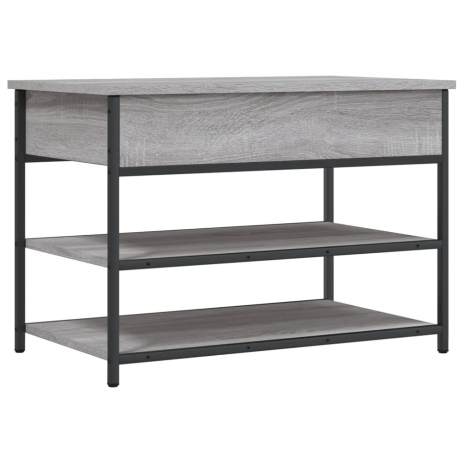 Banco zapatero madera de ingeniería gris Sonoma 70x42,5x50