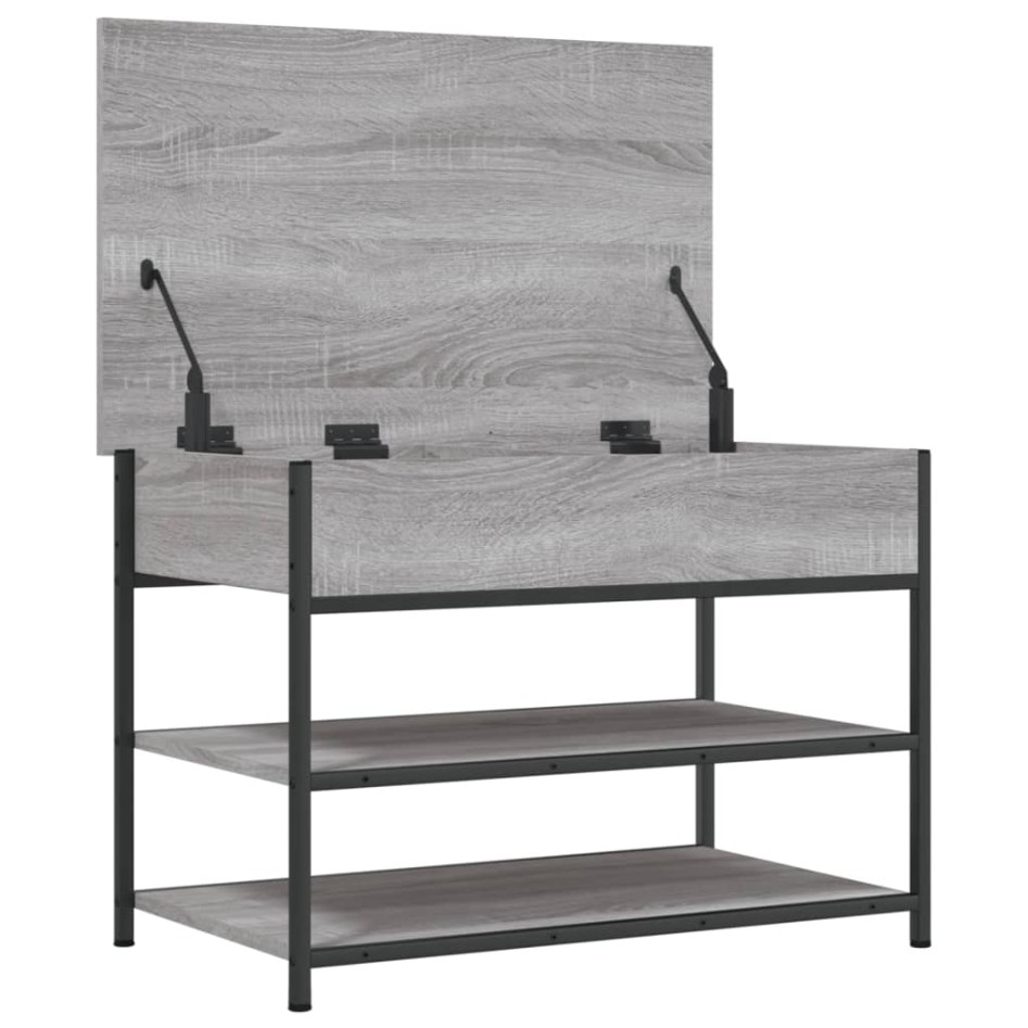 Banco zapatero madera de ingeniería gris Sonoma 70x42,5x50