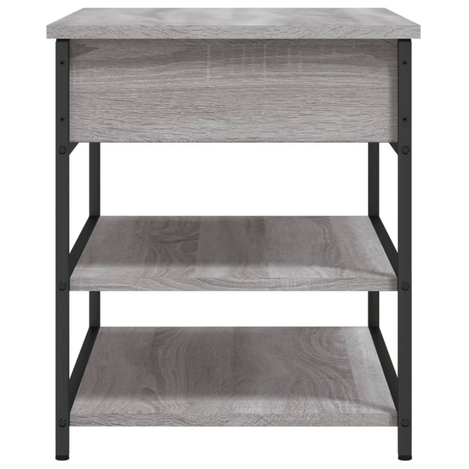 Banco zapatero madera de ingeniería gris Sonoma 70x42,5x50