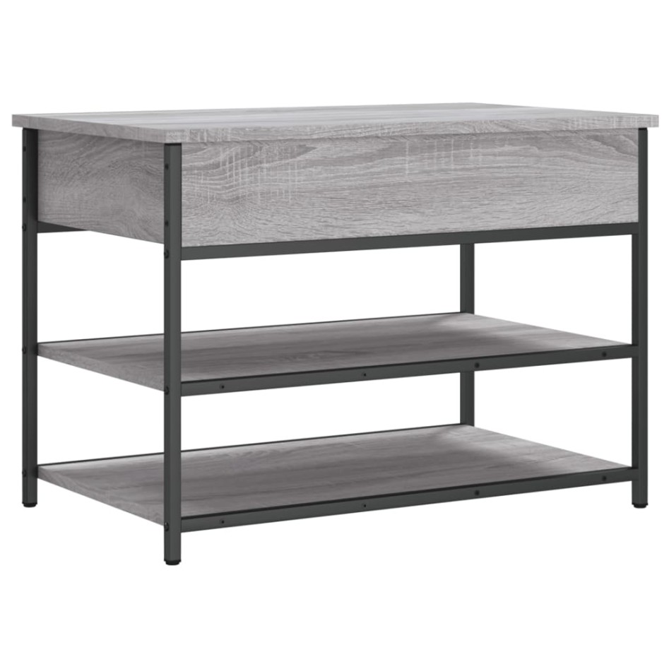 Banco zapatero madera de ingeniería gris Sonoma 70x42,5x50