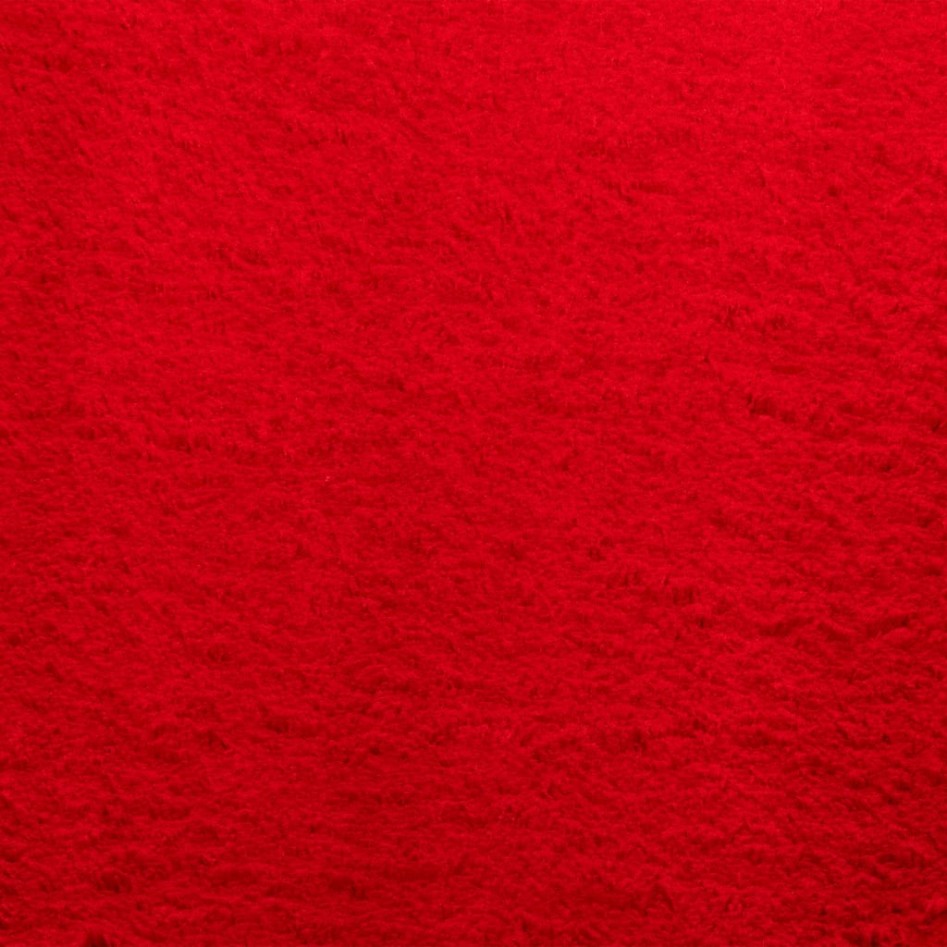 Alfombra de pelo corto suave lavable HUARTE rojo 160x160