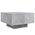 Mesa de centro con luces LED gris hormigón 55x55x31