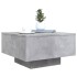 Mesa de centro con luces LED gris hormigón 55x55x31