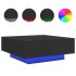 Mesa de centro con luces LED negro 80x80x31