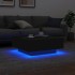 Mesa de centro con luces LED negro 80x80x31