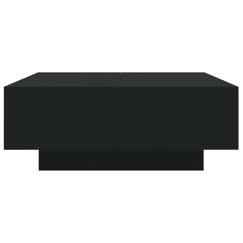 Mesa de centro con luces LED negro 80x80x31
