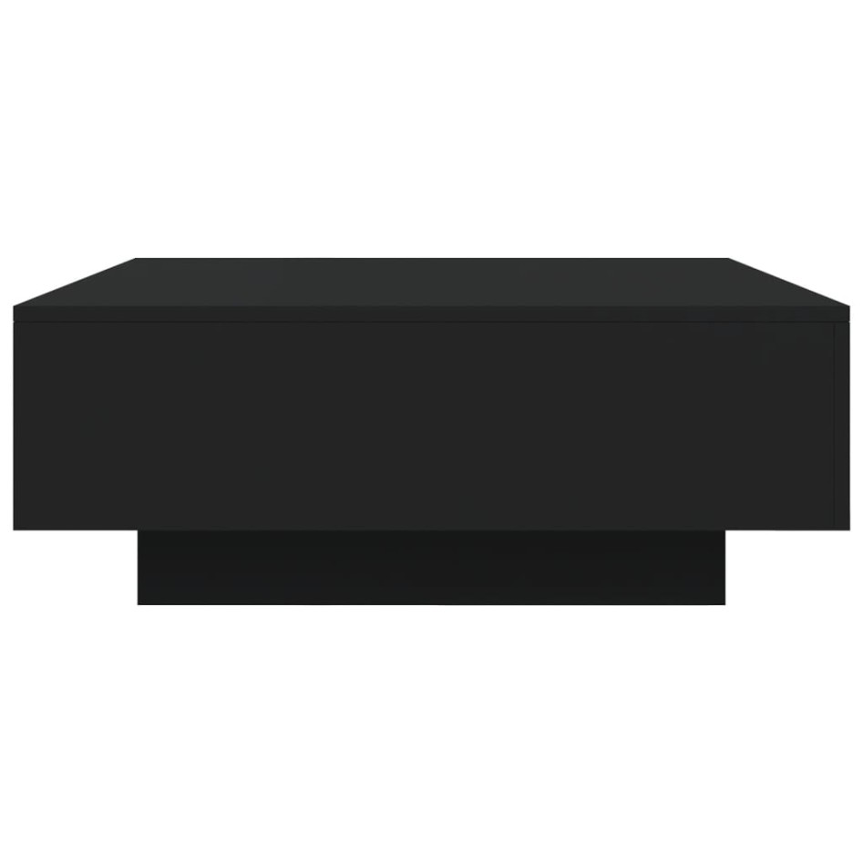 Mesa de centro con luces LED negro 80x80x31