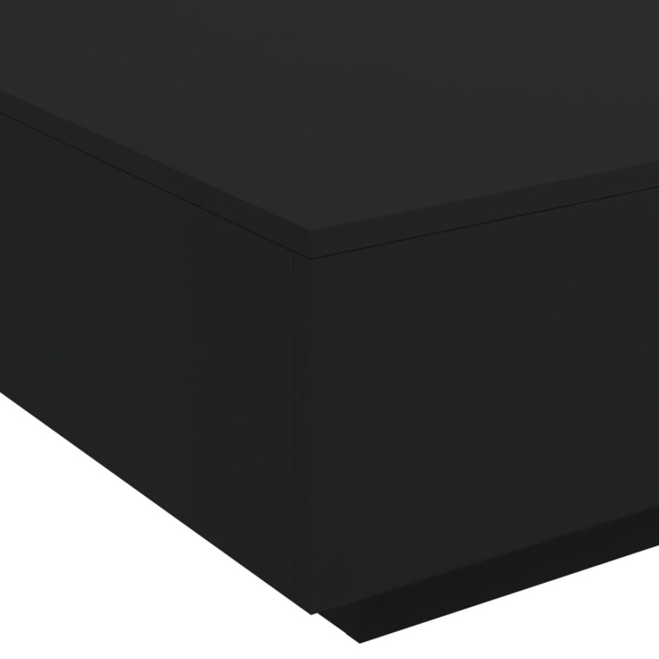 Mesa de centro con luces LED negro 80x80x31