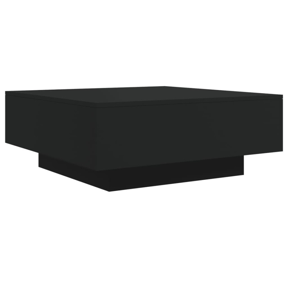 Mesa de centro madera de ingeniería negro 80x80x31