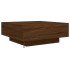 Mesa de centro con luces LED roble marrón 80x80x31