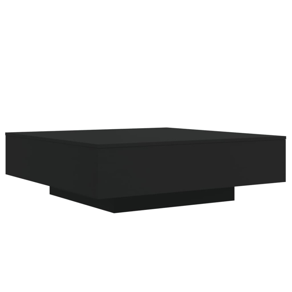 Mesa de centro madera de ingeniería negro 100x100x31