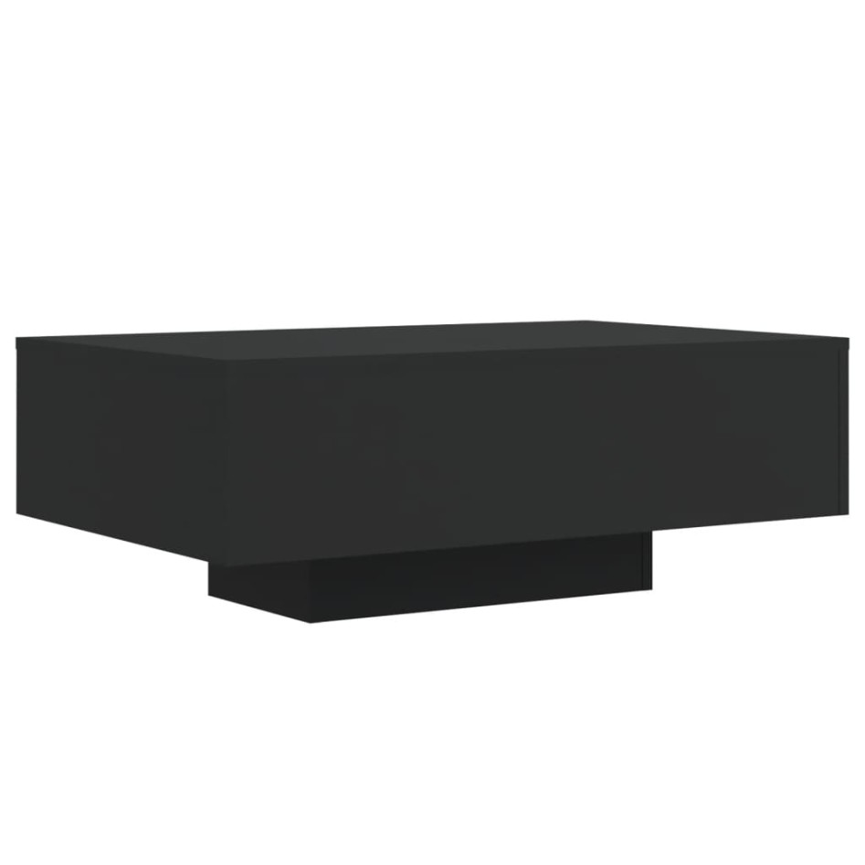 Mesa de centro con luces LED negro 85x55x31