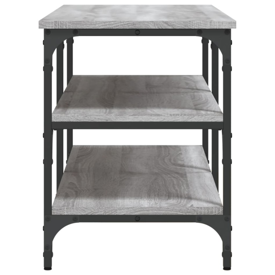 Banco zapatero madera de ingeniería gris Sonoma 100x38,5x49