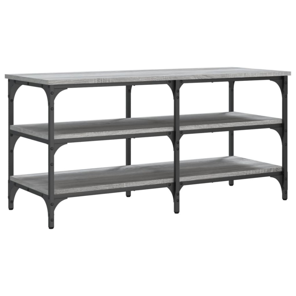 Banco zapatero madera de ingeniería gris Sonoma 100x38,5x49
