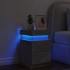 Mesita de noche con luces LED gris hormigón 35x39x55
