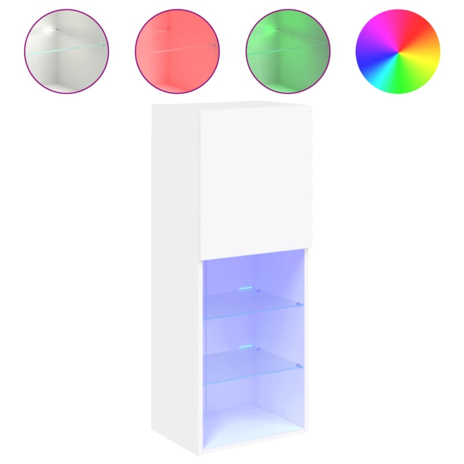 Mueble para TV con luces LED blanco 40,5x30x102