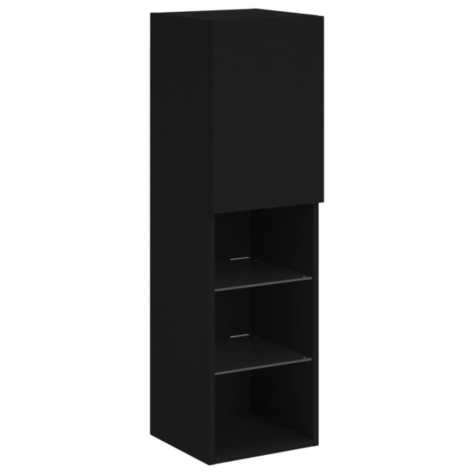 Mueble para TV con luces LED negro 30,5x30x102