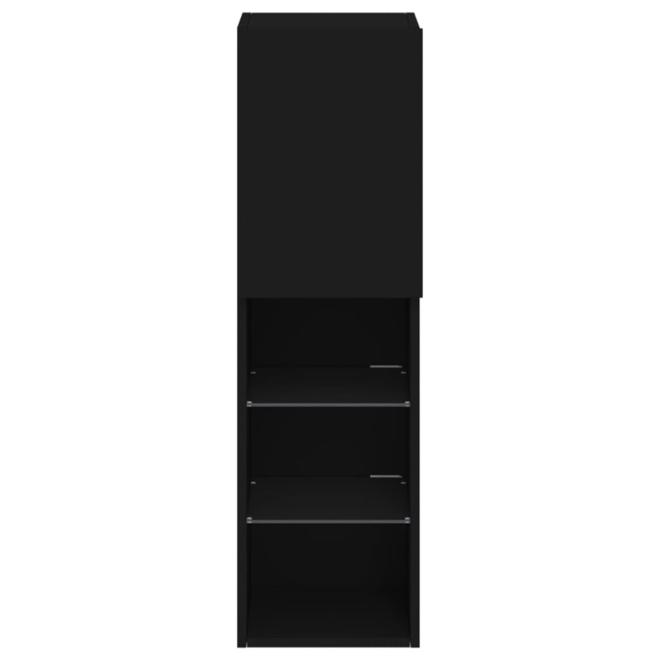 Mueble para TV con luces LED negro 30,5x30x102