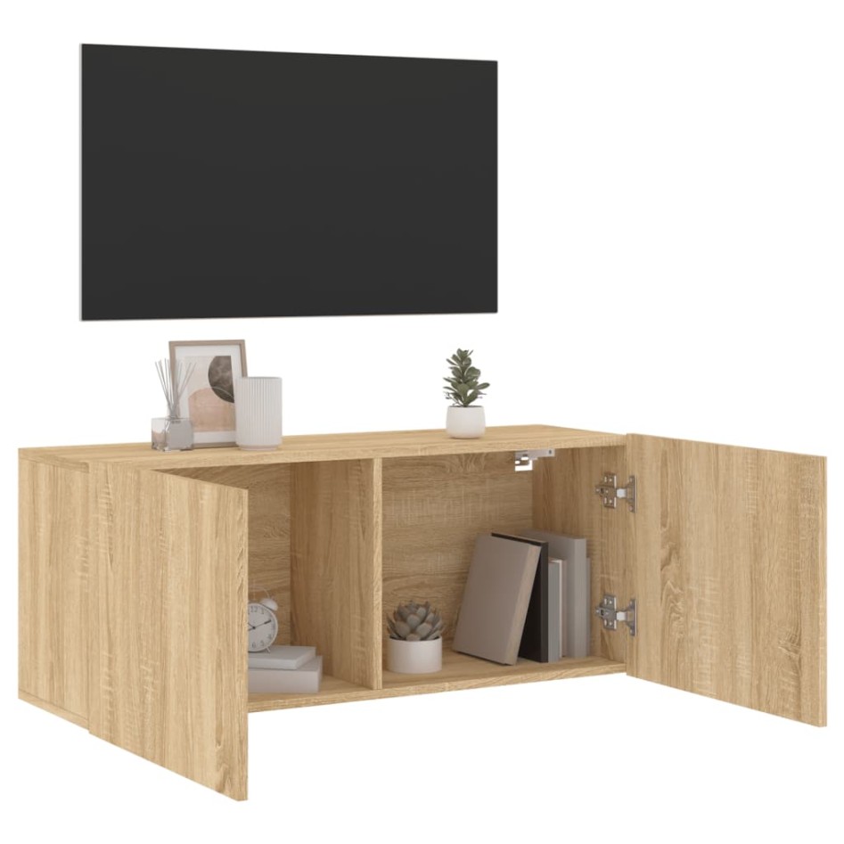Mueble para TV de pared roble Sonoma 100x30x41