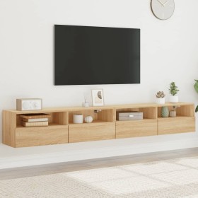 Muebles de pared para TV 2 uds madera roble Sonoma 100x30x30