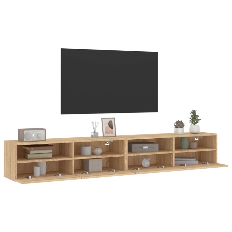 Muebles de pared para TV 2 uds madera roble Sonoma 100x30x30