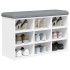Banco zapatero madera de ingeniería blanco 82x32x50