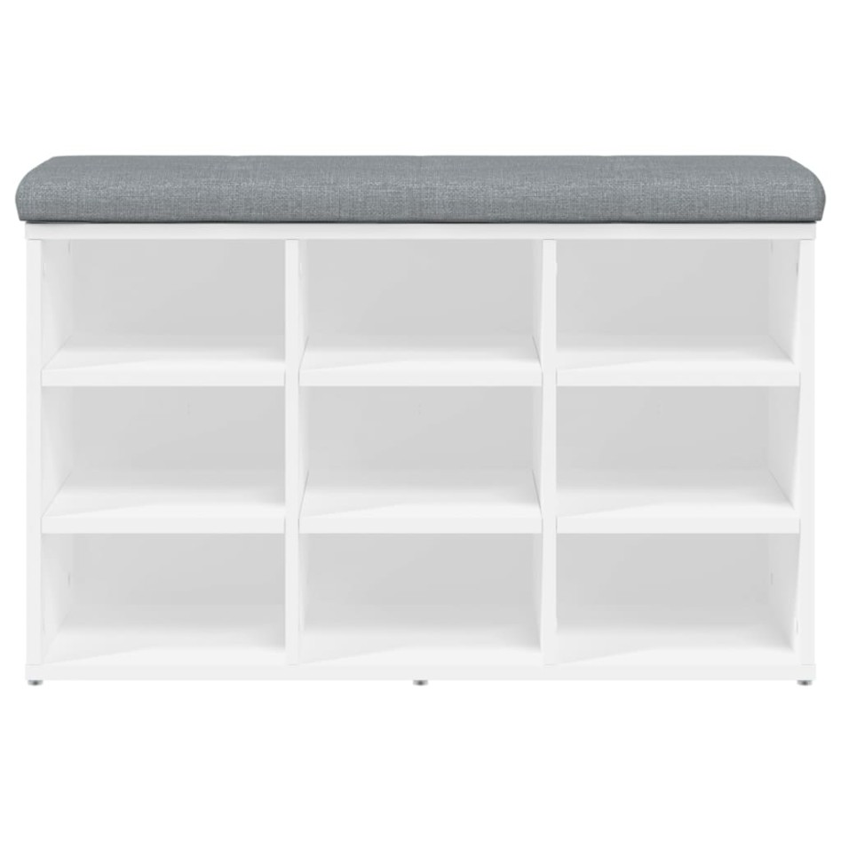 Banco zapatero madera de ingeniería blanco 82x32x50