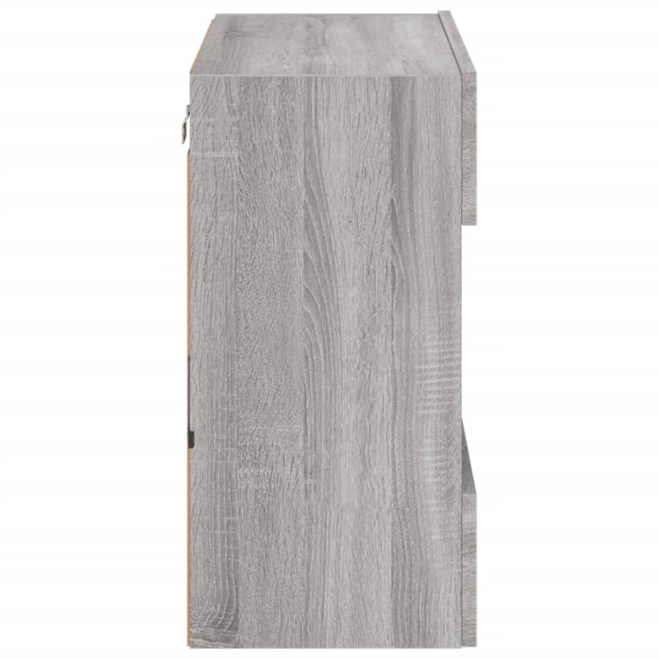 Mueble de TV de pared con luces LED gris Sonoma 58,5x30x60,5