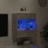 Mueble TV de pared con luces LED gris hormigón 58,5x30x60,5