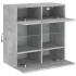 Mueble TV de pared con luces LED gris hormigón 58,5x30x60,5