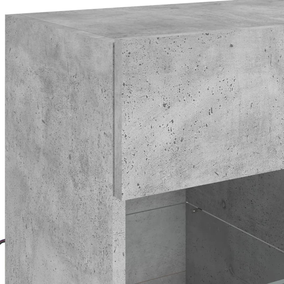 Mueble TV de pared con luces LED gris hormigón 58,5x30x60,5