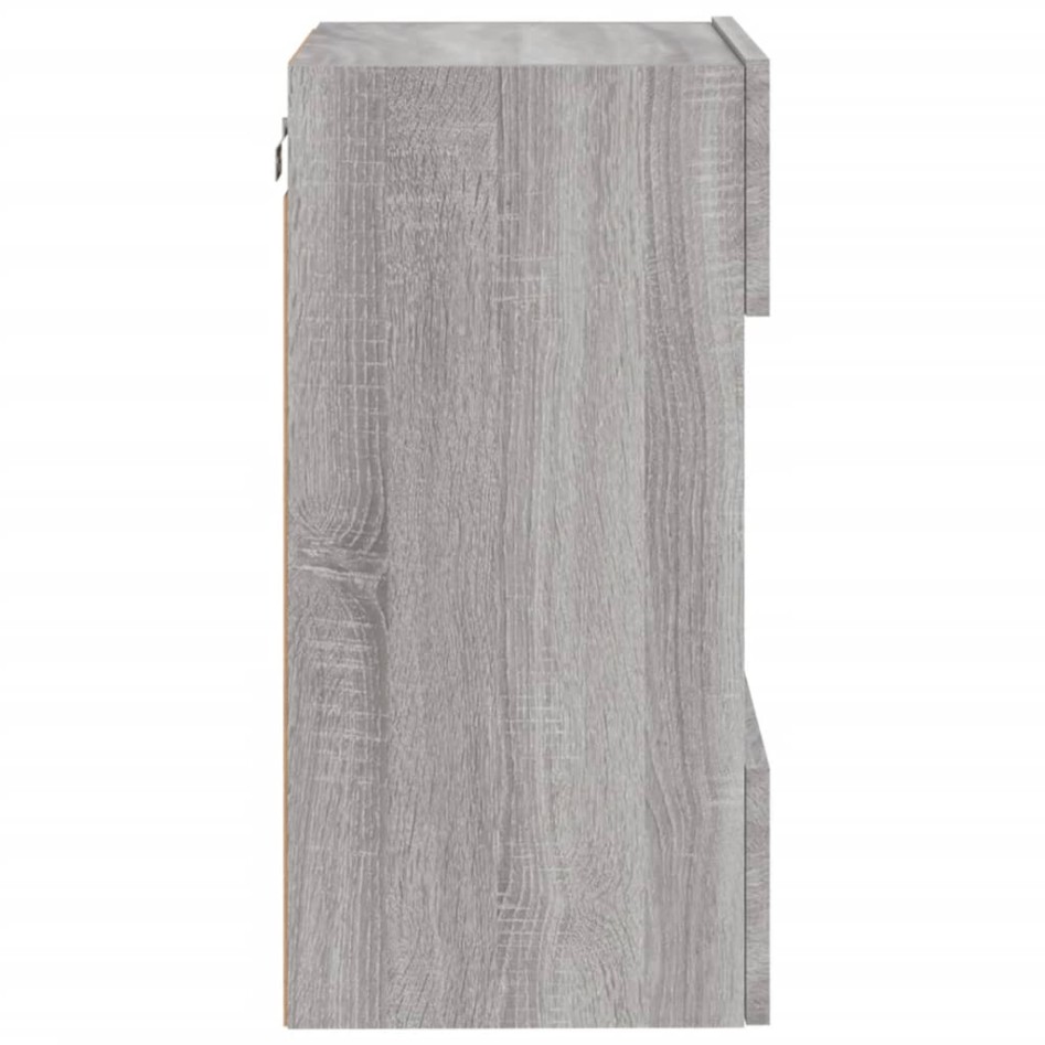 Mueble de TV de pared con luces LED gris Sonoma 40x30x60,5