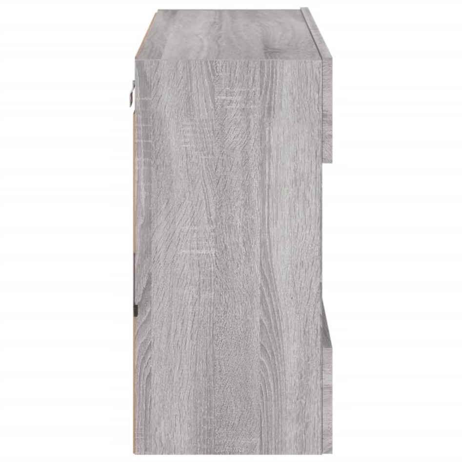 Mueble de TV de pared con luces LED gris Sonoma 78,5x30x60,5