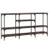 Mesa consola madera de ingeniería marrón roble 160x29x80