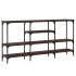 Mesa consola madera de ingeniería marrón roble 160x29x80