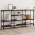Mesa consola madera de ingeniería roble ahumado 160x29x80