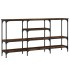 Mesa consola madera de ingeniería roble ahumado 160x29x80