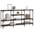 Mesa consola madera de ingeniería roble ahumado 160x29x80