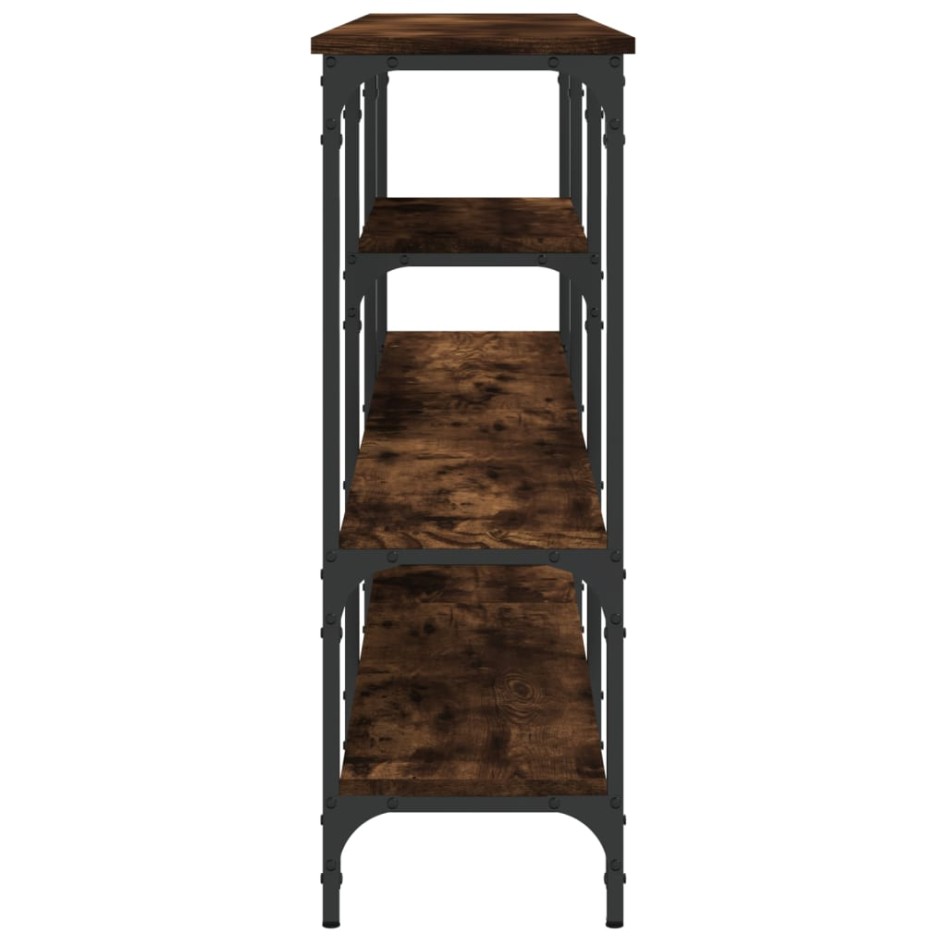 Mesa consola madera de ingeniería roble ahumado 160x29x80