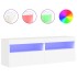 Muebles de TV de pared con luces LED 2 uds blanco 60x30x40