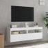 Muebles de TV de pared con luces LED 2 uds blanco 60x30x40