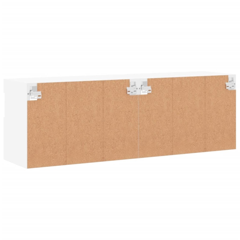 Muebles de TV de pared con luces LED 2 uds blanco 60x30x40