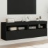 Muebles de TV de pared con luces LED 2 uds negro 60x30x40