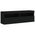 Muebles de TV de pared con luces LED 2 uds negro 60x30x40